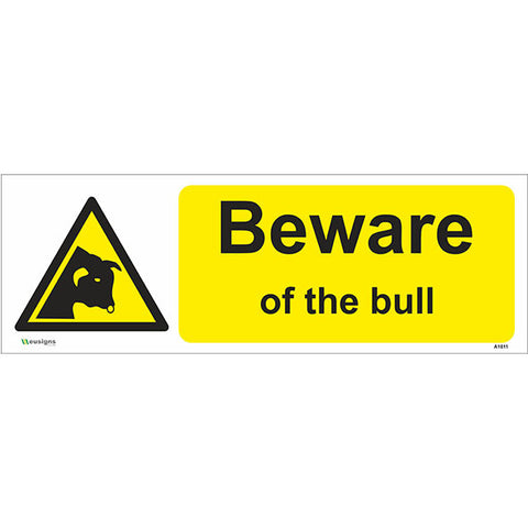 Beware Of The Bull Sign - Safety Signs & Stickers | Borehamwood Signs