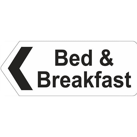 Bed & Breakfast Left Arrow Sign - Safety Signs & Stickers | Borehamwood Signs