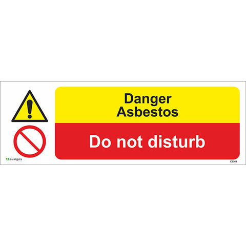 Danger Asbestos/Do Not Disturb Sign - Safety Signs & Stickers | Borehamwood Signs