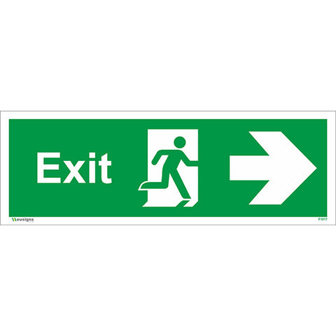 Exit Arrow Running Man Right Sign - Safety Signs & Stickers | Borehamwood Signs