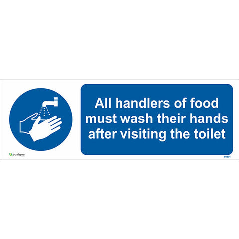 All Handlers of Food Must Wash Their Hands After Visiting the Toilet Sign - Safety Signs & Stickers | Borehamwood Signs