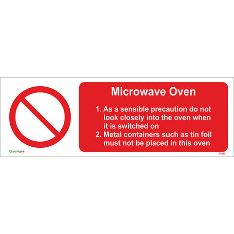 Microwave Oven Sign - Safety Signs & Stickers | Borehamwood Signs