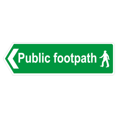 Public Footpath Sign Left Arrow - Safety Signs & Stickers | Borehamwood Signs