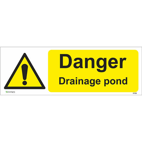 Danger Drainage Pond Sign - Safety Signs & Stickers | Borehamwood Signs