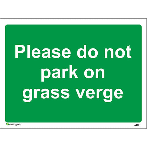 Please Do Not Park On Grass Verge Sign - Safety Signs & Stickers | Borehamwood Signs