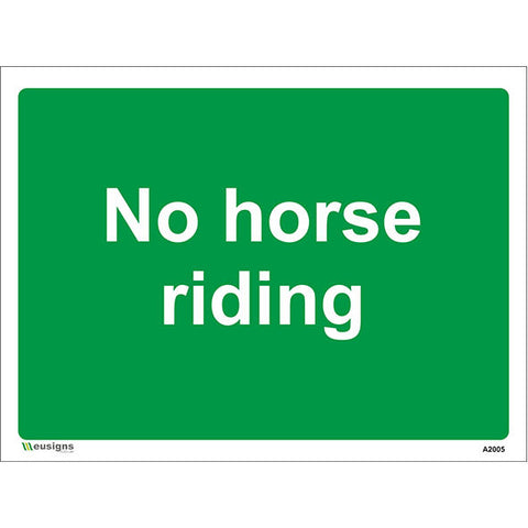 No Horse Riding Sign - Safety Signs & Stickers | Borehamwood Signs