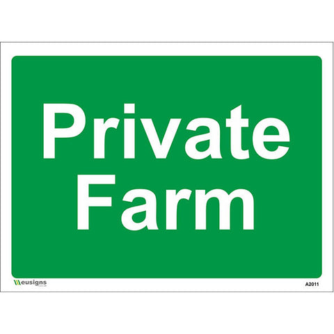 Private Farm Sign - Safety Signs & Stickers | Borehamwood Signs