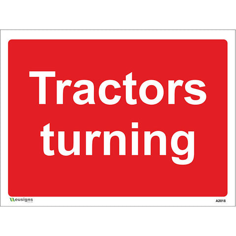 Tractors Turning Sign - Safety Signs & Stickers | Borehamwood Signs