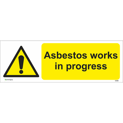 Asbestos Works In Progress Sign - Safety Signs & Stickers | Borehamwood Signs