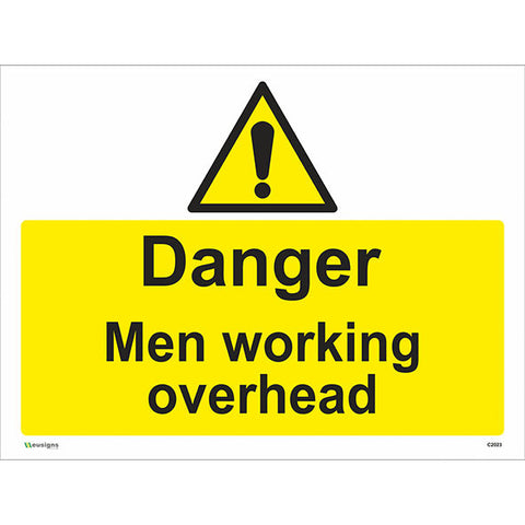 Danger Men Working Overhead Sign - Safety Signs & Stickers | Borehamwood Signs
