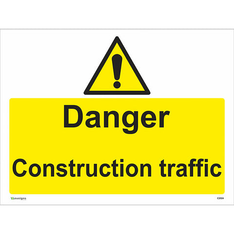 Danger Construction Traffic Sign - Safety Signs & Stickers | Borehamwood Signs