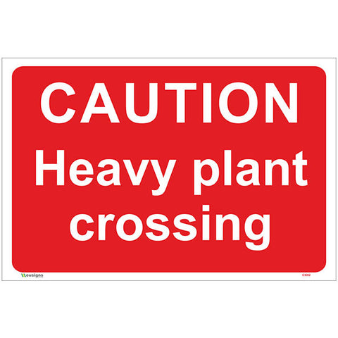 Caution Heavy Plant Crossing Sign - Safety Signs & Stickers | Borehamwood Signs
