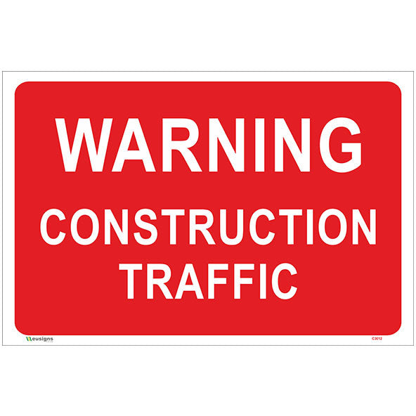 Warning Construction Traffic Sign - Safety Signs & Stickers ...