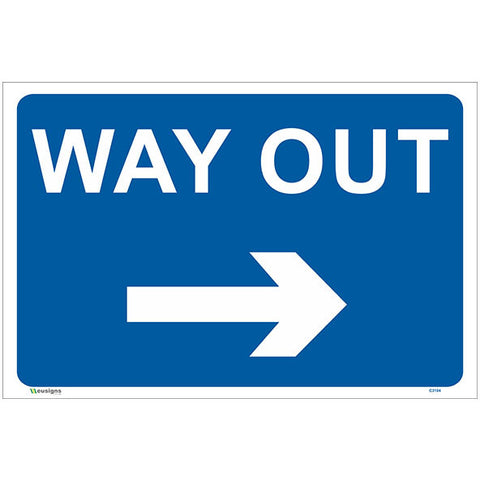 Way Out Right Arrow Sign - Safety Signs & Stickers | Borehamwood Signs