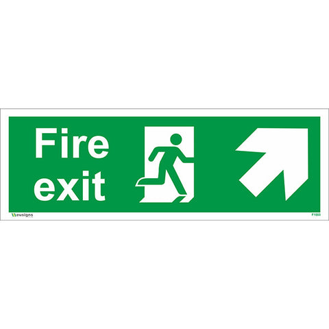 Fire Exit Arrow Up Right Sign - Safety Signs & Stickers | Borehamwood Signs