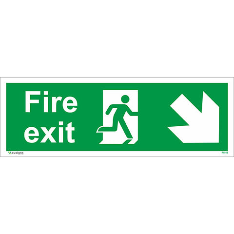Fire Exit Arrow Down Right Sign - Safety Signs & Stickers | Borehamwood Signs
