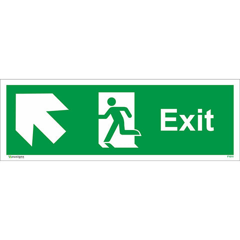 Exit Arrow Up Left Sign - Safety Signs & Stickers | Borehamwood Signs