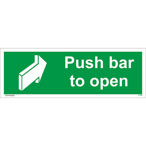 Push Bar To Open Sign - Safety Signs & Stickers | Borehamwood Signs