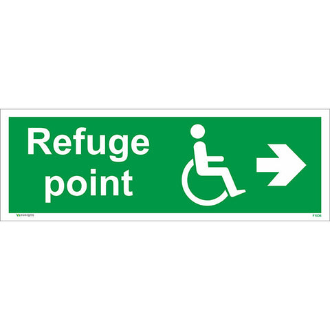 Refuge Point Arrow Right Sign - Safety Signs & Stickers | Borehamwood Signs