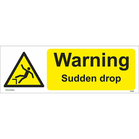 Warning Sudden Drop Sign - Safety Signs & Stickers | Borehamwood Signs