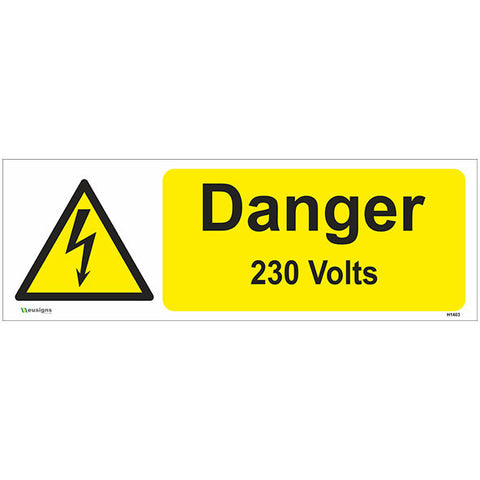 Danger 230 Volts Sign - Safety Signs & Stickers | Borehamwood Signs