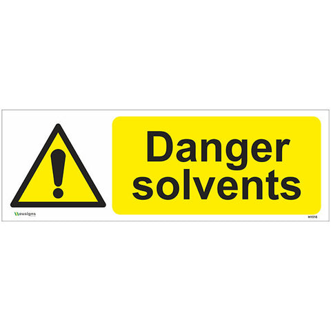 Danger Solvents Sign - Safety Signs & Stickers | Borehamwood Signs