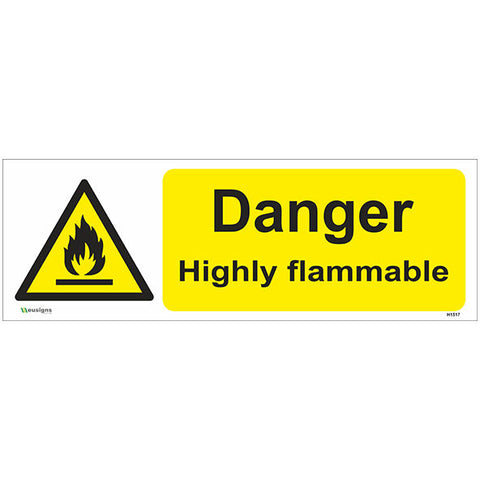 Danger Highly Flammable Sign - Safety Signs & Stickers | Borehamwood Signs