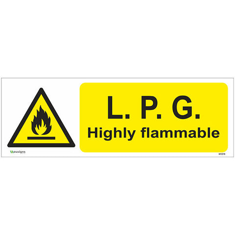 LPG Highly Flammable Sign - Safety Signs & Stickers | Borehamwood Signs