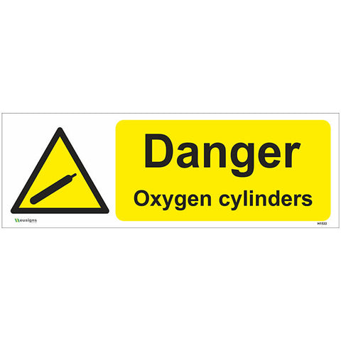 Danger Oxygen Cylinders Sign - Safety Signs & Stickers | Borehamwood Signs