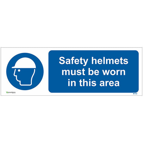 Safety Helmets Must Be Worn In This Area Sign - Safety Signs & Stickers | Borehamwood Signs