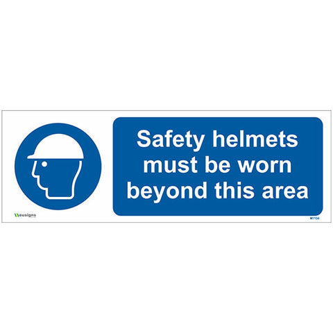 Safety Helmets Must Be Worn Beyond This Area Sign - Safety Signs & Stickers | Borehamwood Signs