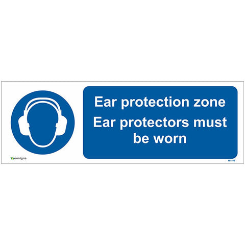 Ear Protection Zone Ear Protectors Must Be Worn Sign - Safety Signs & Stickers | Borehamwood Signs