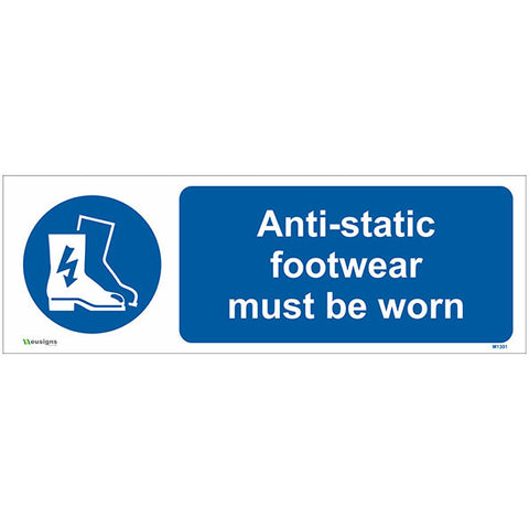 Anti-static Footwear Must Be Worn Sign - Safety Signs & Stickers | Borehamwood Signs