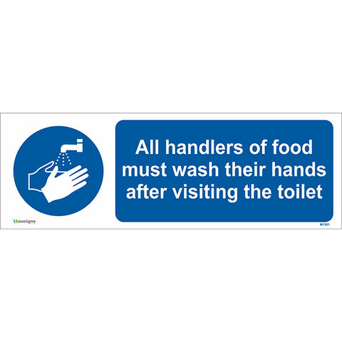 All Handlers of Food Must Wash Their Hands After Visiting the Toilet Sign - Safety Signs & Stickers | Borehamwood Signs