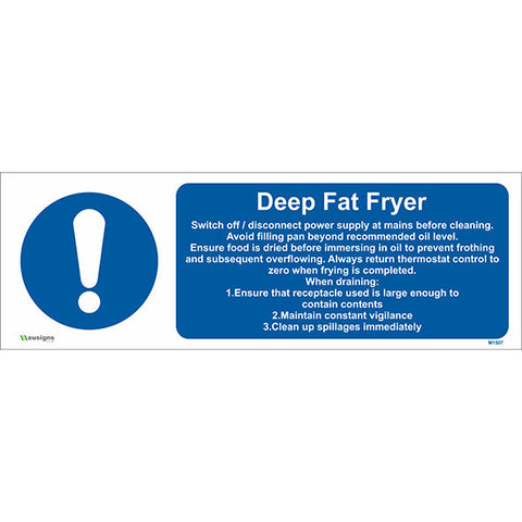 Deep Fat Fryer Sign - Safety Signs & Stickers | Borehamwood Signs