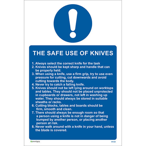 The Safe Use Of Knives Sign - Safety Signs & Stickers | Borehamwood Signs