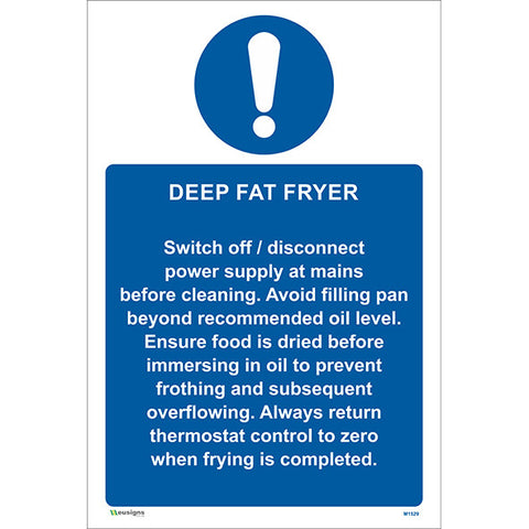 Deep Fat Fryer Sign/Large Sign - Safety Signs & Stickers | Borehamwood Signs