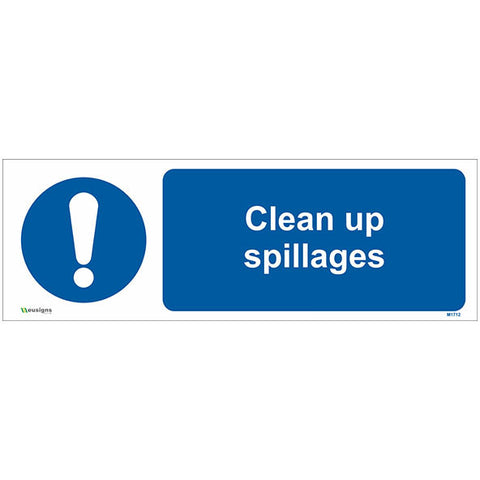 Clean Up Spillages Sign - Safety Signs & Stickers | Borehamwood Signs