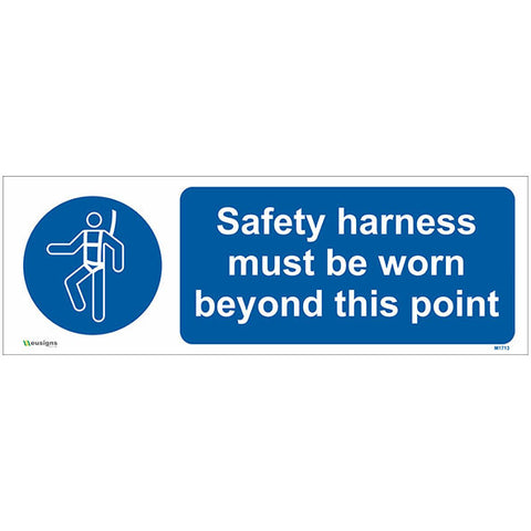 Safety Harness Must Be Worn Beyond This Point Sign - Safety Signs & Stickers | Borehamwood Signs