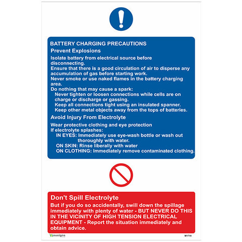 Battery Charging Precautions Sign - Safety Signs & Stickers | Borehamwood Signs