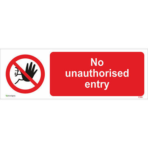 No Unauthorised Entry Sign - Safety Signs & Stickers | Borehamwood Signs