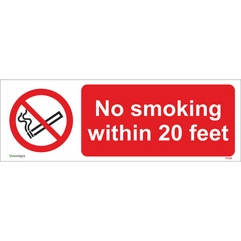 No Smoking within 20 Feet Sign - Safety Signs & Stickers | Borehamwood Signs