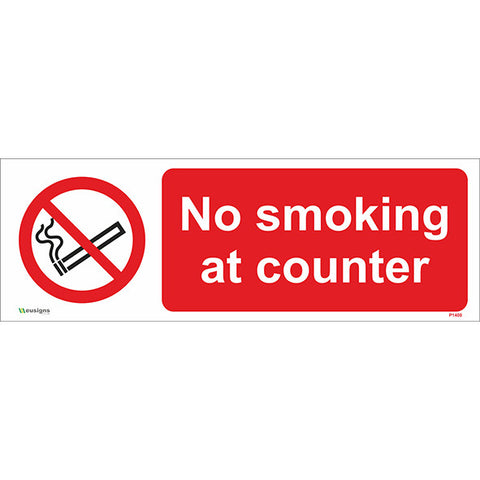 No Smoking At Counter Sign - Safety Signs & Stickers | Borehamwood Signs