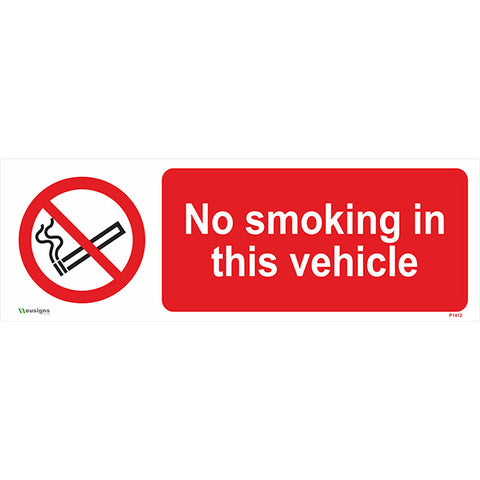 No Smoking In This Vehicle Sign - Safety Signs & Stickers | Borehamwood Signs