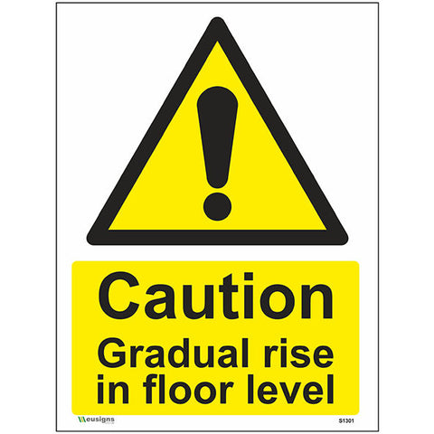 Caution Gradual Rise In Floor Level Sign - Safety Signs & Stickers | Borehamwood Signs