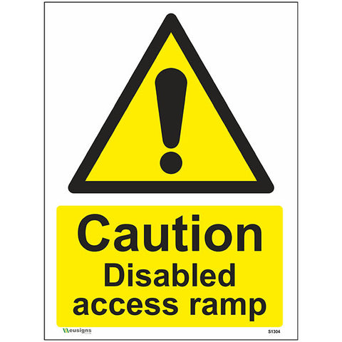 Caution Disabled Access Ramp Sign - Safety Signs & Stickers | Borehamwood Signs