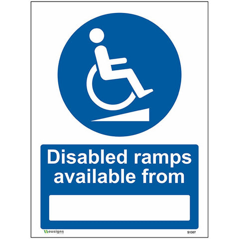 Paralysed Ramp Sign Disabled Ramps Available From Sign - Safety Signs & Stickers ...