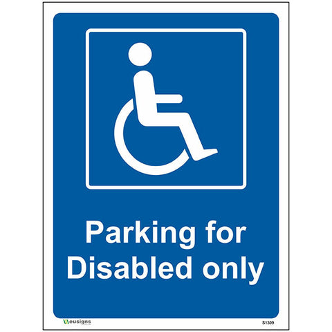 Parking For Disabled Only Sign - Safety Signs & Stickers | Borehamwood Signs