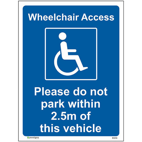 Please Do Not Park Within 2.5m Of This Vehicle Sign - Safety Signs & Stickers | Borehamwood Signs