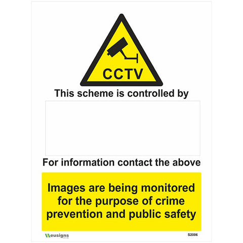 CCTV This Scheme Is Controlled By Sign - Safety Signs & Stickers | Borehamwood Signs